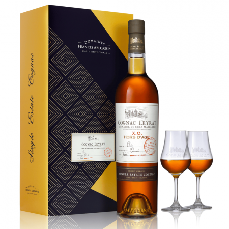 Cognac Leyrat XO Hors d'Age + 2 Glasses - Francja