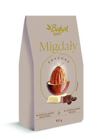 Bakal Migdały prażone w czek. mlecznej i białej - Polska