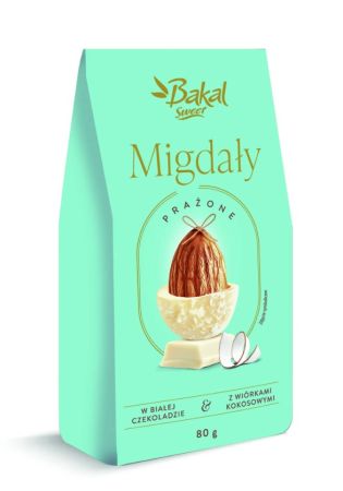 Bakal migdały prażone w białej czekoladzie z wiórkami kokosowymi - Polska